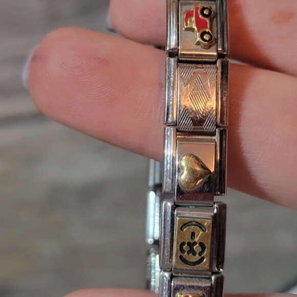 Vintage Y2K Italian Charm Bracelet 10 Charms 17 links Zoppini - Picture 7 of 10
